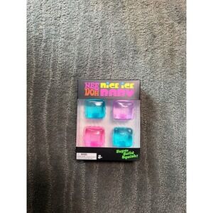 Schylling NeeDoh Nice Ice Baby Fidget Toy 4 Pack Super Solid Squish Sensory Cube